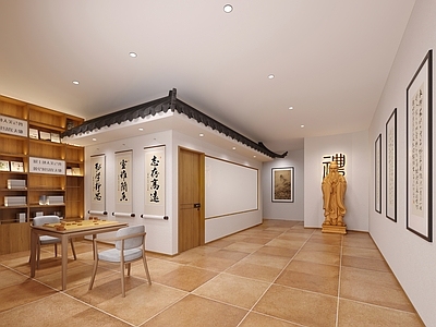 新中式原木教室 书法教室 美术教室 国学教室 孔子学校