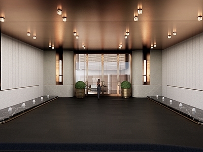现代轻奢小区景观 小区归家大门 归家大堂 九点十归家入口 轻奢现代门楼