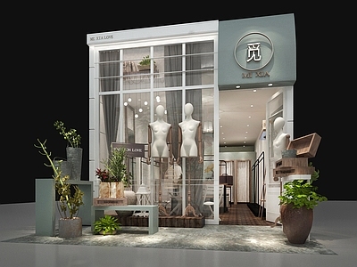 现代服装店 女装店 服装店 商场门头 店铺橱窗 货架美陈