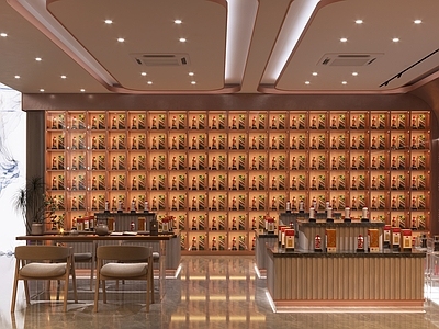 现代轻奢烟酒店 现代轻奢烟酒店 茅台文化馆 烟酒不锈钢展示柜 天河软膜灯膜