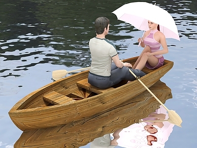 多人 划船的男人女人 人物有划船的动作 情侣划船