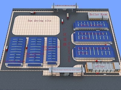 现代工业厂房建筑鸟瞰