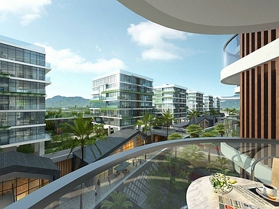 阳台景观建筑群