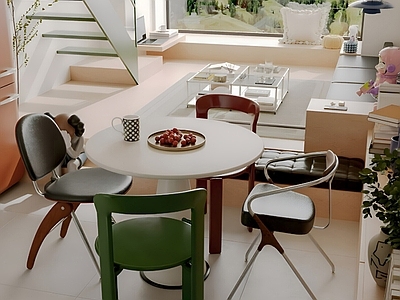中式公寓 中古现代公寓 复式公寓 客餐厅 loft 餐桌椅