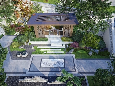 新中式乡村庭院 自建房庭院