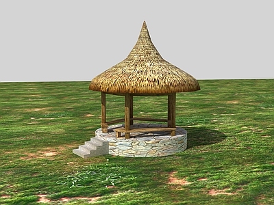 现代其他景观小品 毛草亭