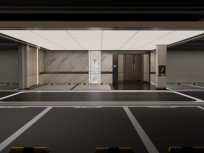 现代轻奢其他公共空间 现代轻奢地库落客