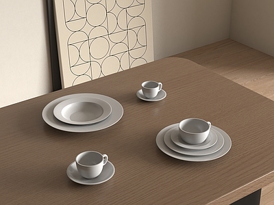 餐具 餐具 现代组合 瓷碗 调羹