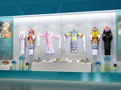 现代中式其他展厅 非遗展厅 展台 文化艺术展厅