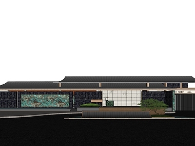 新中式售楼处建筑 新中式新宋式