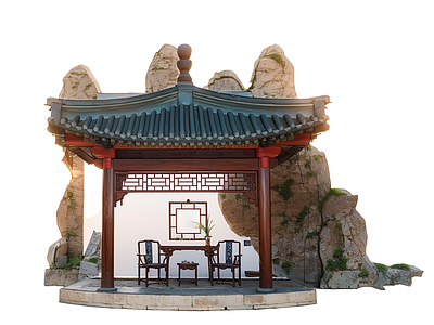 中式古建筑 凉亭