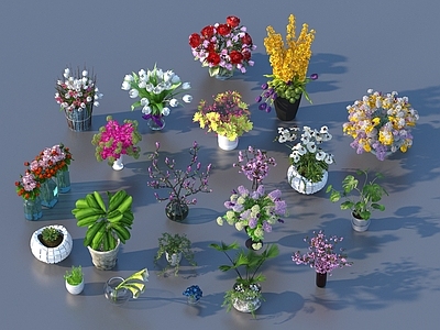 现代花钵 花卉 花艺摆件