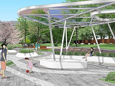 现代口袋公园 城市街角口袋公园