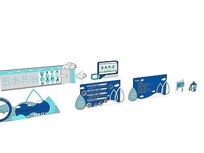 现代简约广场景观 标识设计 五水共治 导视小品 指示牌 公园标识