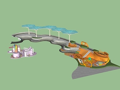 现代儿童游乐区 活动场景