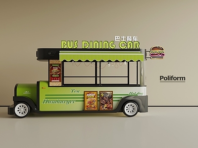 现代其他餐饮空间 现代餐车