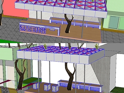现代廊架 现代景观廊架 商业街景观廊架 钢结构廊架 特色景观廊架 休闲景观廊架 施工图