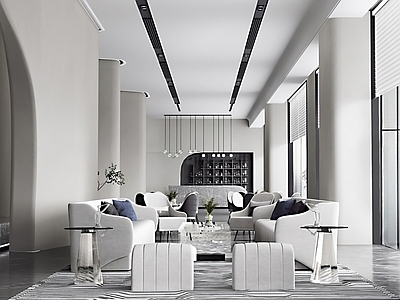 现代简约售楼处 现代售楼处售楼部 咖啡厅 公司大堂大厅 休闲桌椅 哈谈区服务中心