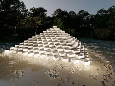 现代其他景观小建筑 魔方金字塔