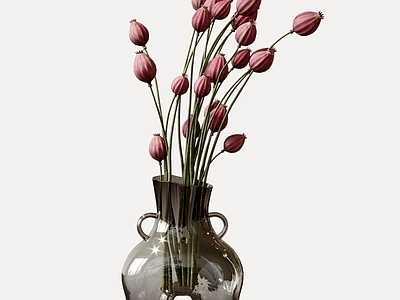 现代奶油花艺 花艺摆件 玻璃花瓶 鲜花花卉 艺术插花 茶几摆件