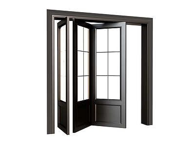 侘寂原木其他门 北欧厨房折叠门 三开门