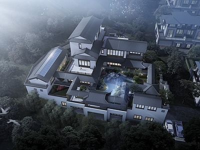 中式四合院 中式四合院 中式民宿 书院 中式合院 中式别墅