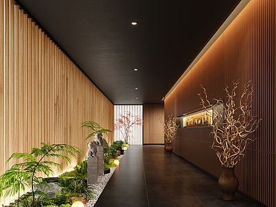 现代酒店走廊 现代过道走廊 餐厅走廊 会所走廊 酒店过道 过道景观