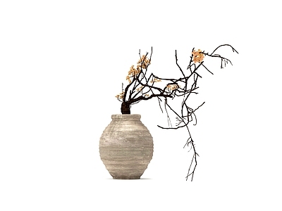 侘寂复古花艺 侘寂风插花 插花摆件 艺术插花 陶瓷