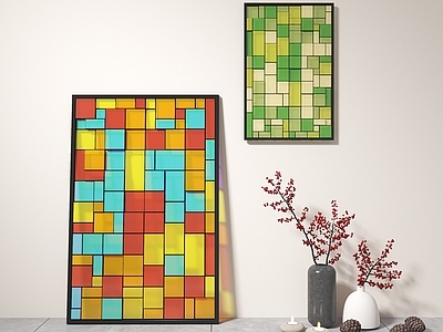 现代挂件 随机方块挂画 亚克力饰墙 随机几何饰墙 装饰挂件 装饰挂画