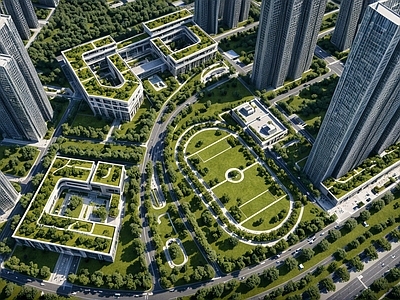 现代极简学校建筑 小学设计 学校设计 中小学绿化退台