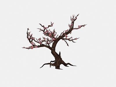 现代佛龛 现代植物桃花树木