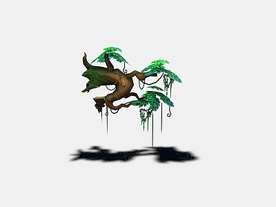现代佛龛 现代植物垂枝树木