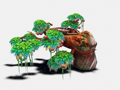 现代佛龛 现代植物桃子树木