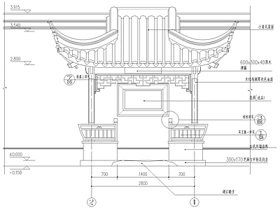 新中式亭子 凉亭 廊亭 施工图