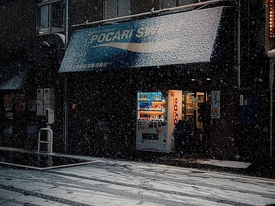 现代街道外景 街道夜景