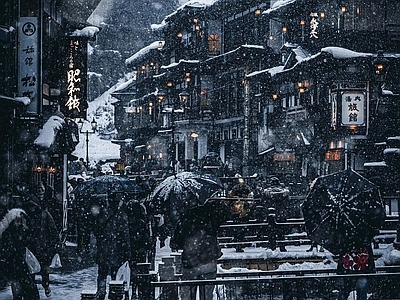 现代街道外景 赛博朋克街景 商业街外景