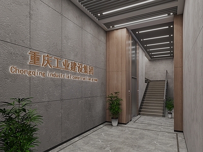 工业现代电梯间 办公电梯间 办公楼梯间