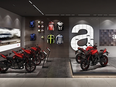 现代车类展厅 摩托车展厅 摩托车专卖店 摩托车
