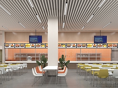 现代极简其他餐饮空间 食堂 企业食堂 快餐店