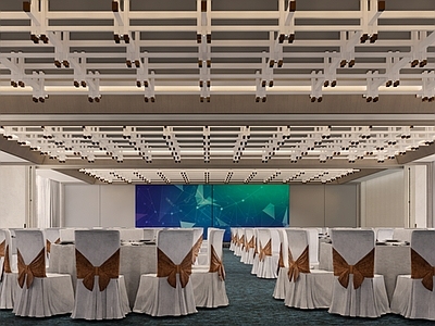 现代宴会厅 宴会厅 多功能厅 水晶灯 婚礼 会议
