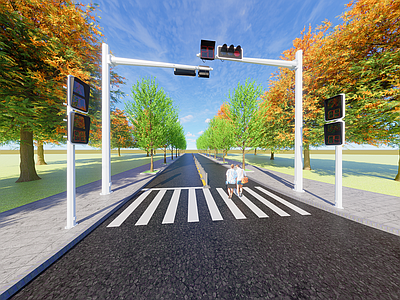 交通配件 红绿灯 现代红绿灯 行道路指示牌 车行红绿灯 车行道栏杆