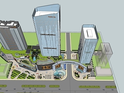 现代商场建筑 商业综合体 办公公寓 超高层