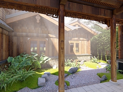 新中式中式四合院 中式建筑 中式庭院