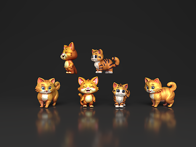 猫 橘猫 猫 Q版 卡通橘猫 可爱猫 卡通动物动物角色 卡通素材