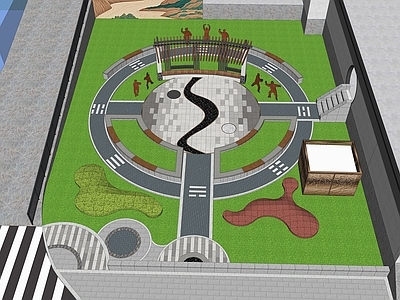 新中式口袋公园 太极 口袋公园 街角游园