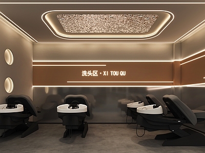 现代简约美发店 现代理发店 理发店 洗头区 洗头店 美容美发