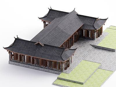 新中式中式古建筑 中式建筑 古建筑