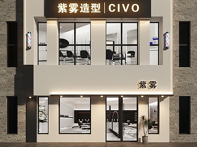 现代门头 美发店门头 造型社门头 美发工作室门头 理发店门头 发型工作室门头