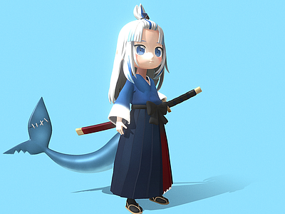 虚拟人物 小小武士 人形剑士 鱼人 q版女孩 小萝莉