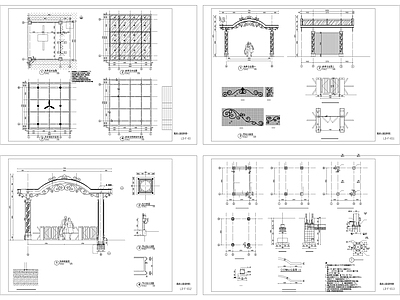 现代门卫室建筑 贵宾通道雨棚详图 施工图